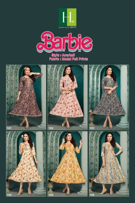 Hirwa Barbie Modal Designer Kurtis Catalog
